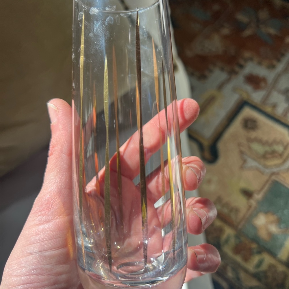 Vintage mid century modern etched and foiled cocktail glasses BONUS mcm glass​ - Picture 4 of 9